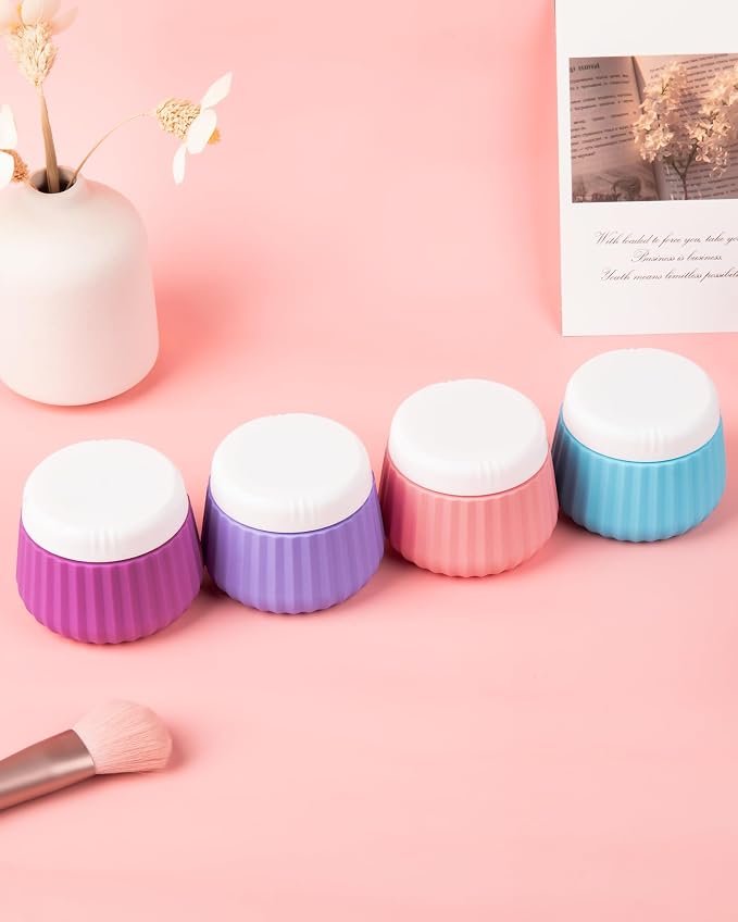 4 Pack Travel Size Silicone Jars, TSA Approved, Leak Proof, Bright Colors - Image 5