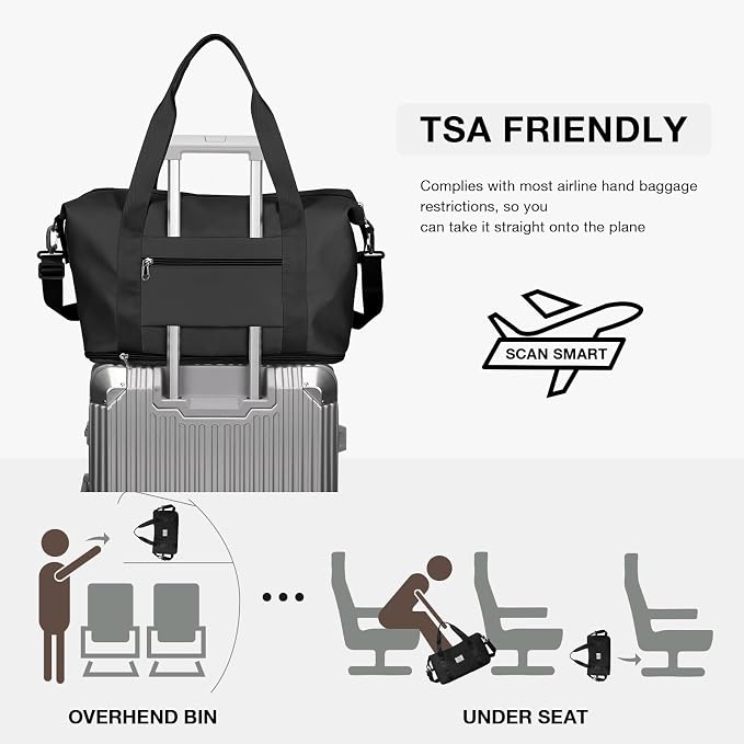 Travel Duffel Bag, Sports Tote Gym Bag, Shoulder Weekender Overnight Bag - Image 4
