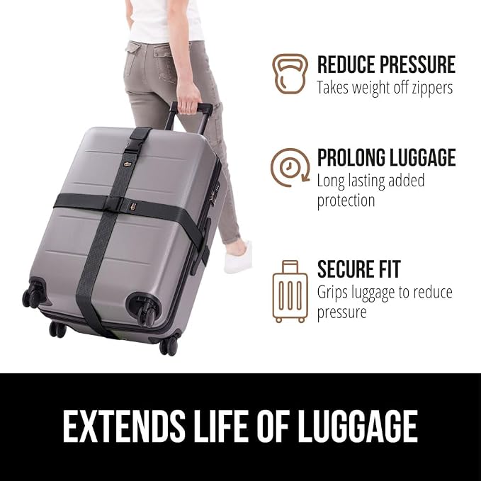 GORILLA GRIP Heavy Duty 8 Pack Adjustable Luggage Straps - Image 5