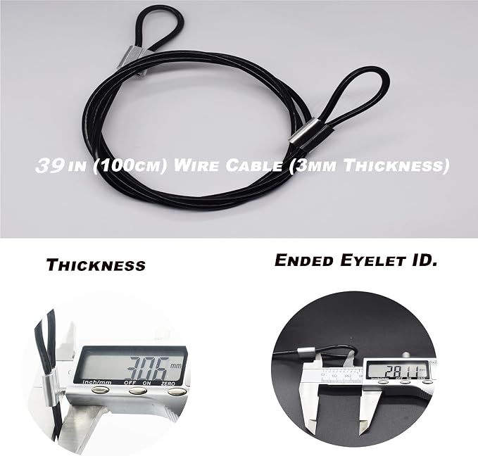 6 pcs 39 inch 3mm Thickness Stainless Steel Wire Cable - Image 2