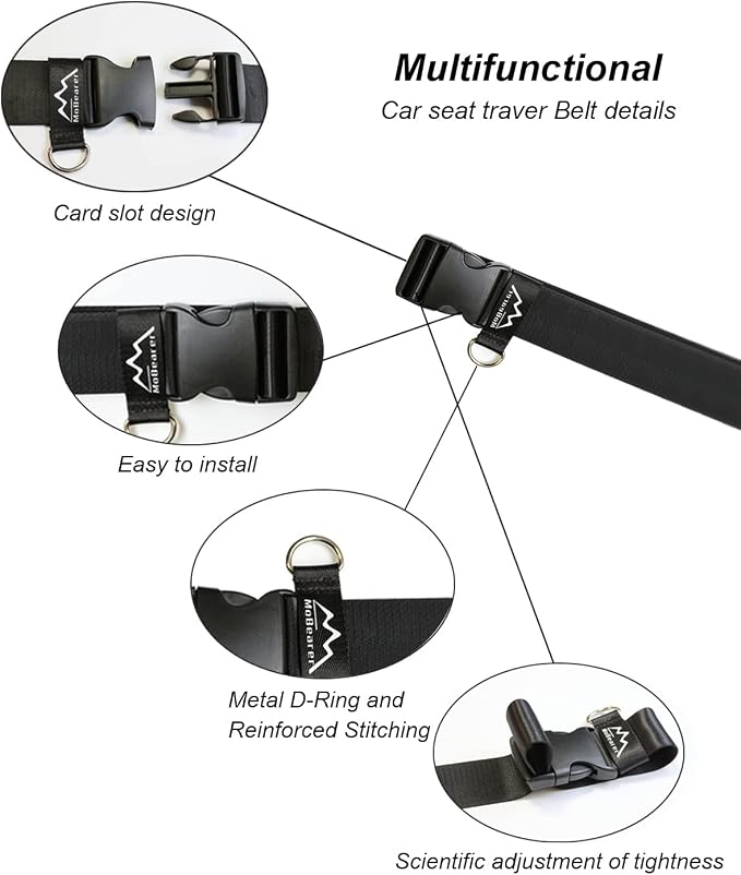 Car Seat Travel Belt to Suitcase, Car Seat Travel Strap to Convert Kid Car Seat - Image 5
