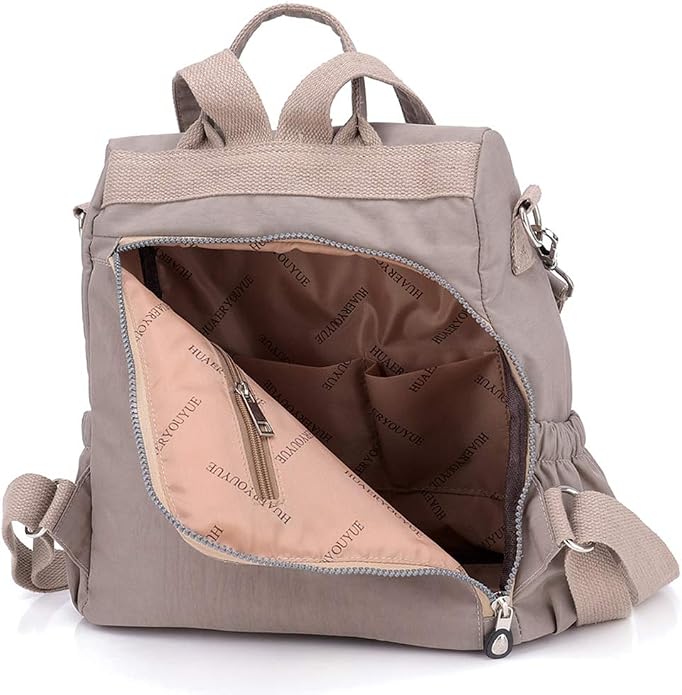 MINTEGRA Women Shoulder Backpack Multi-Pocket Nylon Purse Large Capacity - Image 5
