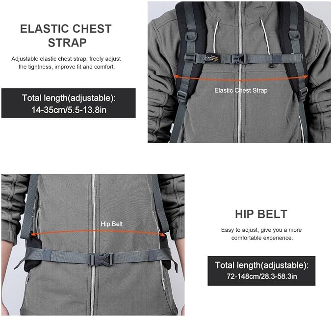 MOUNTAINTOP 40L Hiking Backpack Lightweight Travel Backpack - Image 3