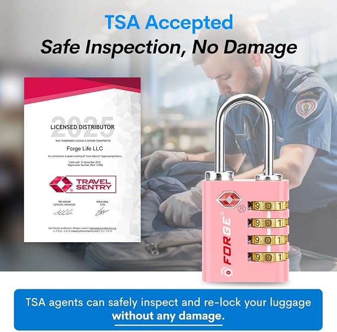 Forge Dual-Opening: Key or Combination Access Lock, TSA Approved Locks - Image 2