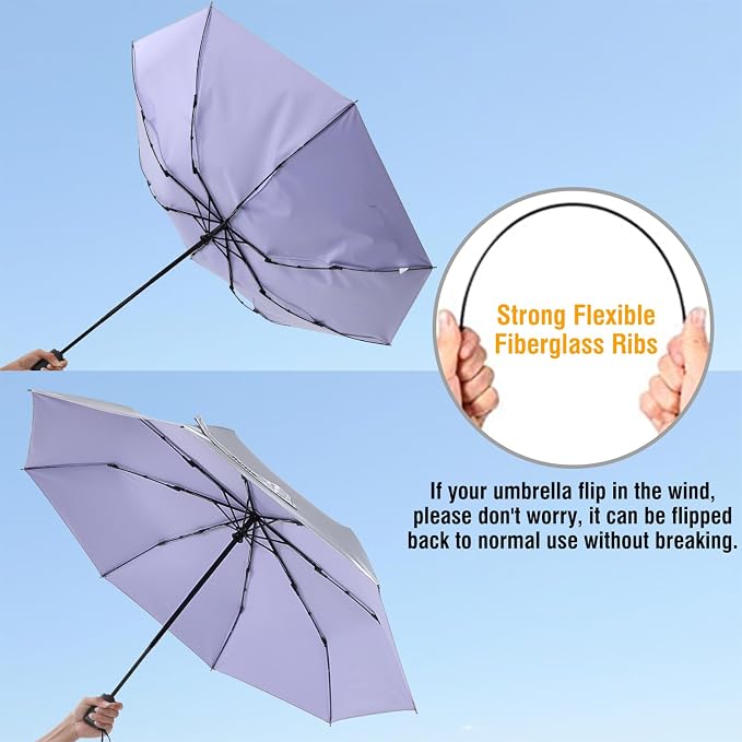 G4Free UPF 50+ UV Protection Large Travel Umbrella 42/46 Inch Auto Open Close - Image 3