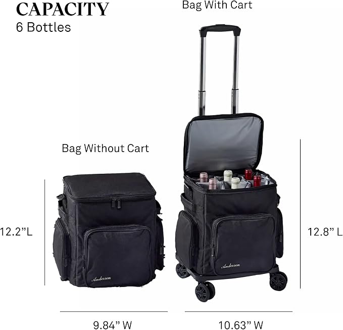 Wine Enthusiast 6 Bottle Insulated Wine Bag - Image 7