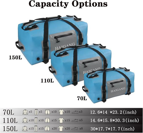 110L Waterproof Duffel Bag Travel Dry Bag, Large Capacity, Adjustable Thickened - Image 2