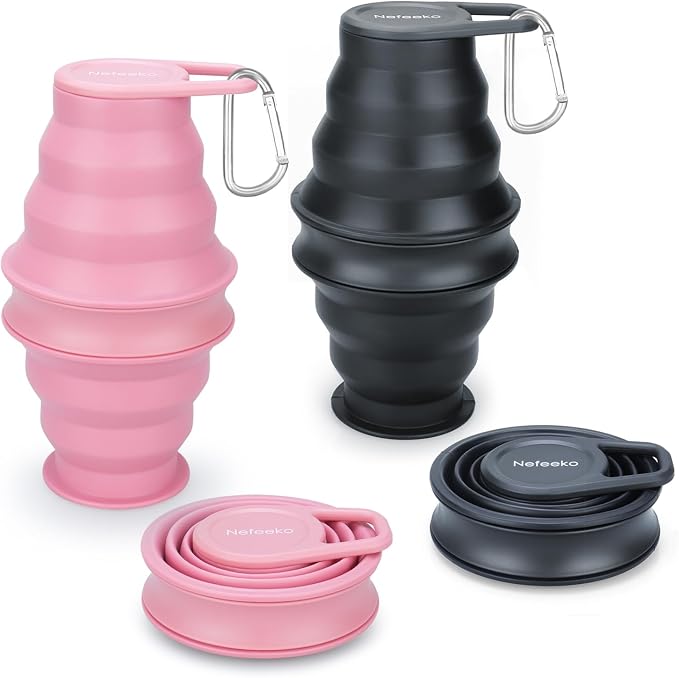 Nefeeko Collapsible Water Bottle, 17oz Reuseable BPA Free Silicone Foldable by Nefeeko