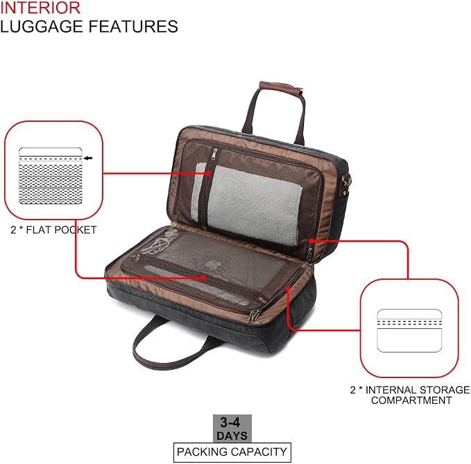 Duffle Bag for Men Waterproof Genuine Leather Canvas Travel Duffel Bags for - Image 3