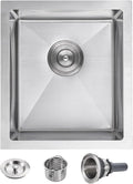 POPFLY 15x17 Inch Undermount Bar Prep Sink, 15” Undermount Rectangle Kitchen by POPFLY