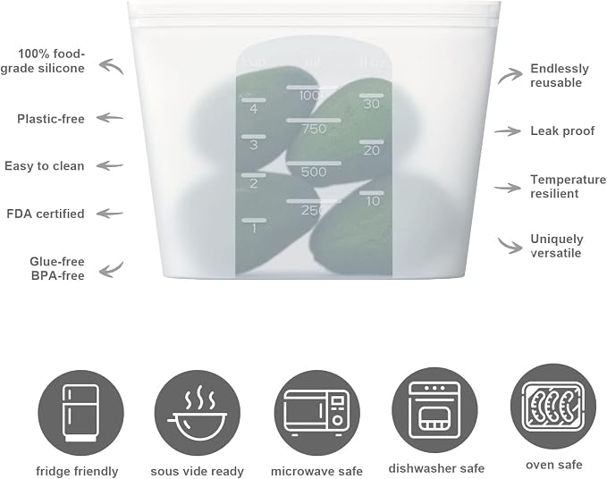 Reusable Silicone Food Storage Bag, - Image 2