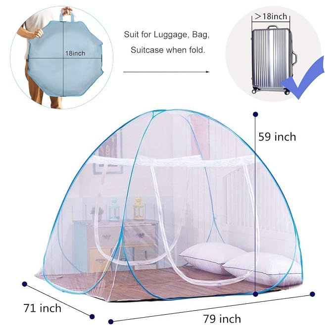 AMMER Pop-Up Mosquito Net Tent for Beds Portable Folding Design - Image 6