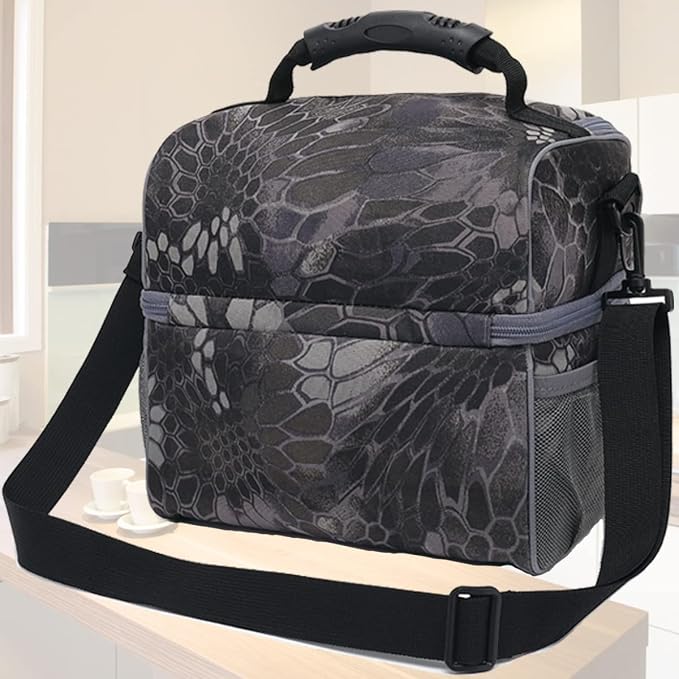 FlowFly Double Layer Cooler Insulated Lunch Bag Adult Lunch Box Large Tote Bag - Image 7