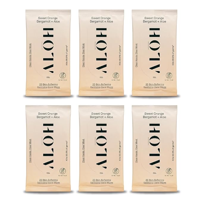 ALŌH Sweet Orange Bergamot + Aloe Sanitizing Hand Wipes by AL%C5%8CH