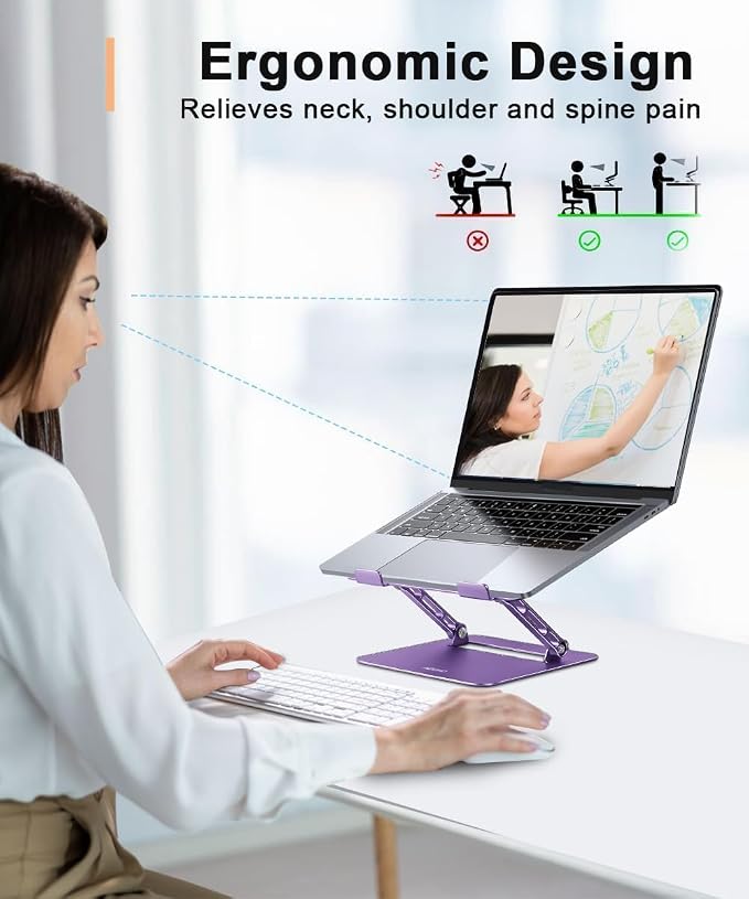 Adjustable Laptop Stand for Desk, Portable Laptop Stand Holder and Riser - Image 2