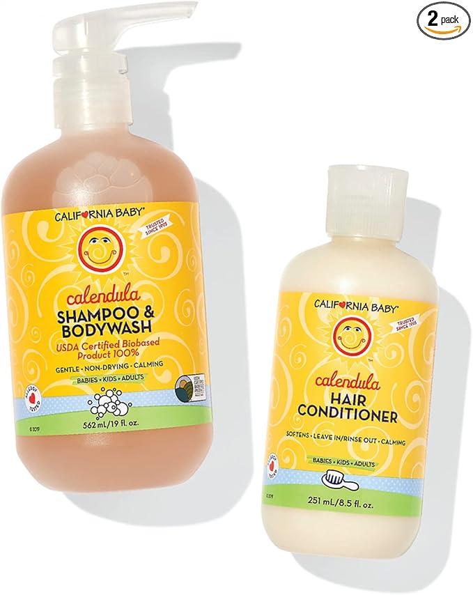 California Baby Calendula Baby Shampoo and Conditioner Set | 100% Plant-Based | by CaliforniaBaby