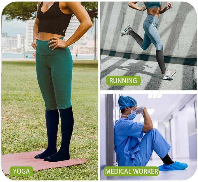 LEVSOX Compression Socks for Pregnant Women 20-30 mmHg Knee High Cute Funny - Image 7