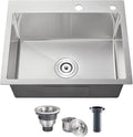 POPFLY 23 Inch Drop In Kitchen Sink, 23×18 Inch Top mount Small Bar Prep Sink by POPFLY