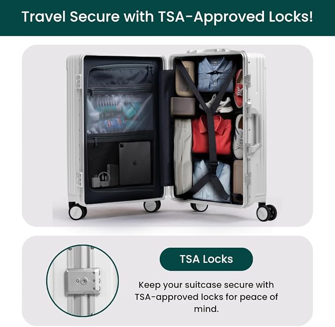 Nobl Travel Carry On Luggage, Noble Zipperless Aluminum Frame PC Hard Shell - Image 6