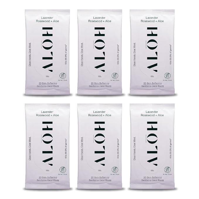 ALŌH Lavender Rosewood + Aloe Sanitizing Hand Wipes by AL%C5%8CH