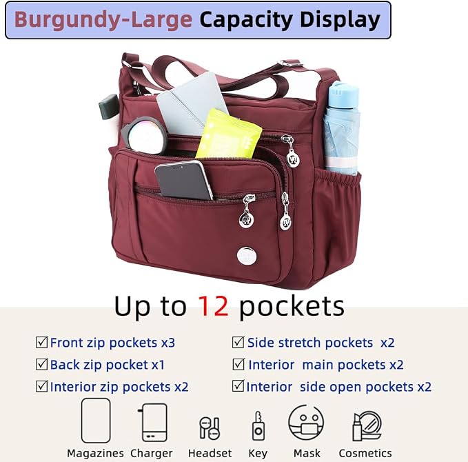 MINTEGRA Women Shoulder Handbag Roomy Multiple Pockets Bag Ladies Crossbody - Image 4