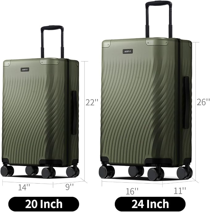 ECOHUB Hardside Expandable Carry On Luggage Sets, Recycled PC 20/24" Rolling - Image 7