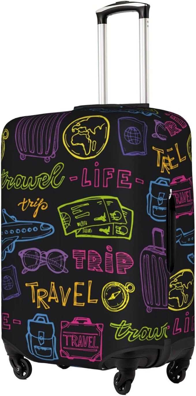Trip Colored Graffiti Travel-Life Style Luggage Cover Washable Suitcase - Image 6