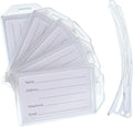 5 Pack - Premium Rigid Airline Luggage Tag Holders - Heavy Duty Hard Plastic by Specialist+ID
