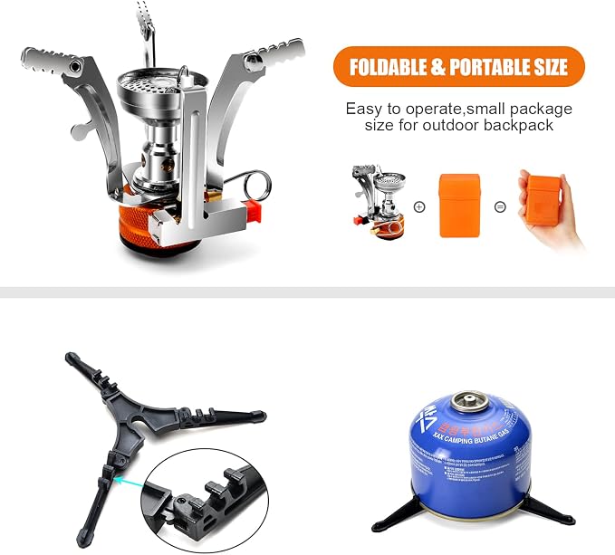 Odoland Camping Cookware Stove Carabiner Canister Stand Tripod and Stainless - Image 4