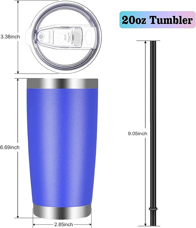 VEGOND 20oz Tumbler with Lid and Straw Stainless Steel Tumbler Cup Vacuum - Image 4