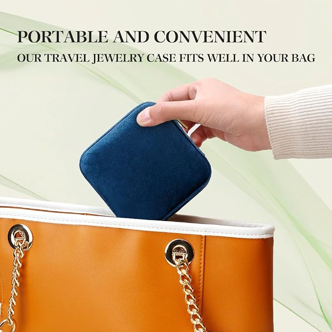 TAIMY Plush Velvet Travel Jewelry Box, Small Travel Jewelry Case, Portable Mini - Image 6