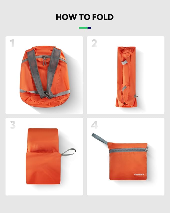 WATERFLY Foldable Lightweight Hiking Backpack: 15L Packable Traveling Daypack - Image 5