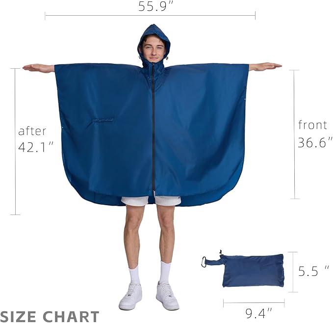 Cloak raincoat Unisex poncho Adult hooded men and women - Image 3