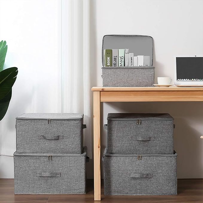 ANMINY Storage Bins with Zipper Lids 51.9 Qt Lidded Fabric Storage Boxes - Image 7