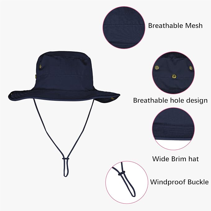 Sun Hats for Men Women Boonie Hat Foldable Fishing Hat UPF 50+ Bucket Hat for - Image 3