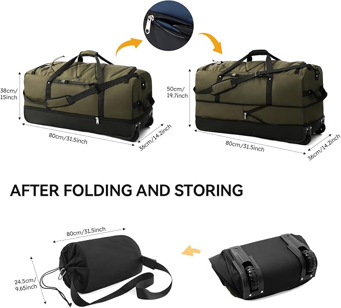 CONTAIL 32" Soft-Sided Rolling Duffle Bag - Image 3