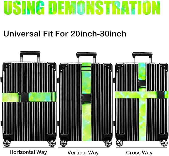Luggage Straps for Suitcases TSA Approved-2 Pack Bright Personalized Luggage - Image 4