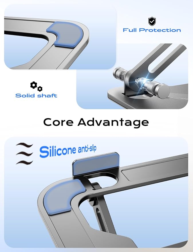 Foldable Laptop Stand for Desk, Adjustable Height Ergonomic Computer Stand - Image 7