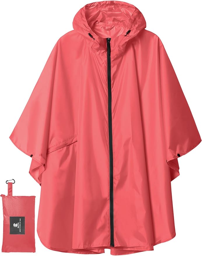 SaphiRose Unisex Rain Poncho Raincoat Hooded by SaphiRose