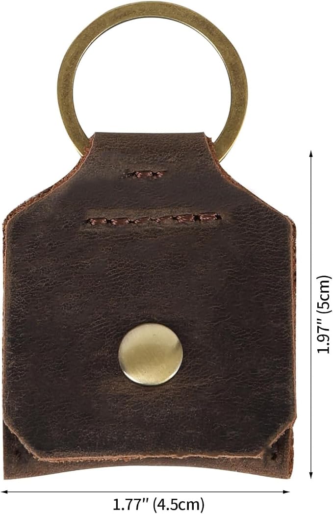Jack&Chris Genuine Leather SD Card Holder Keychain, Anti-Shock Anti-Dust SD - Image 2