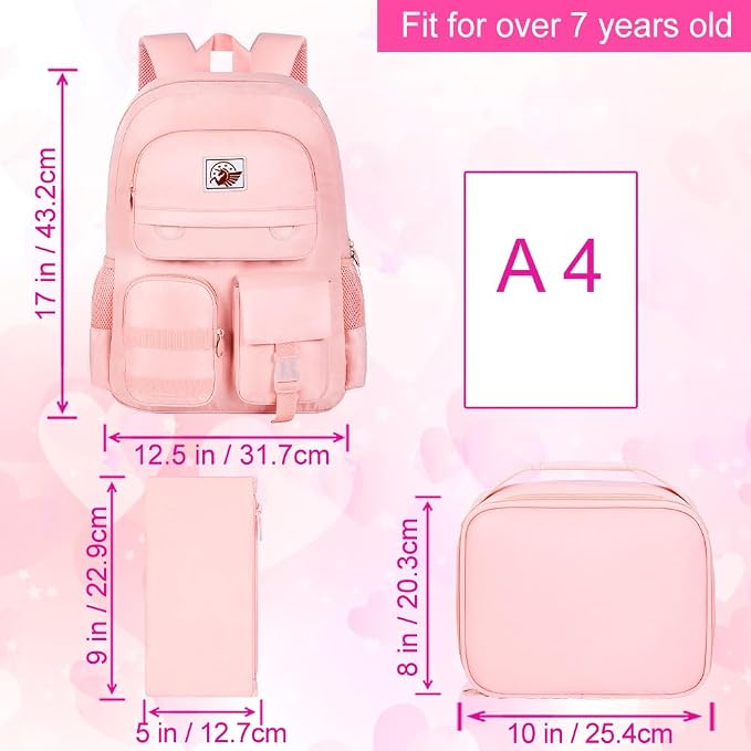 CCJPX Girls Backpack, 16 inch School Laptop Bag College Bookbag, Anti Theft - Image 3