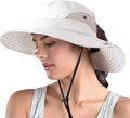 ZOORON Women's Ponytail Safari Sun Hat, Wide Brim UV Protection Outdoor Bucket by ZOORON