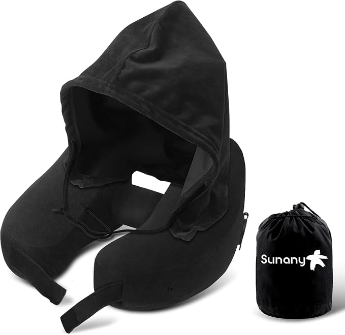 Neck Pillow for Travel Inflatable Airplane Pillow Comfortably Supports Head by Sunany