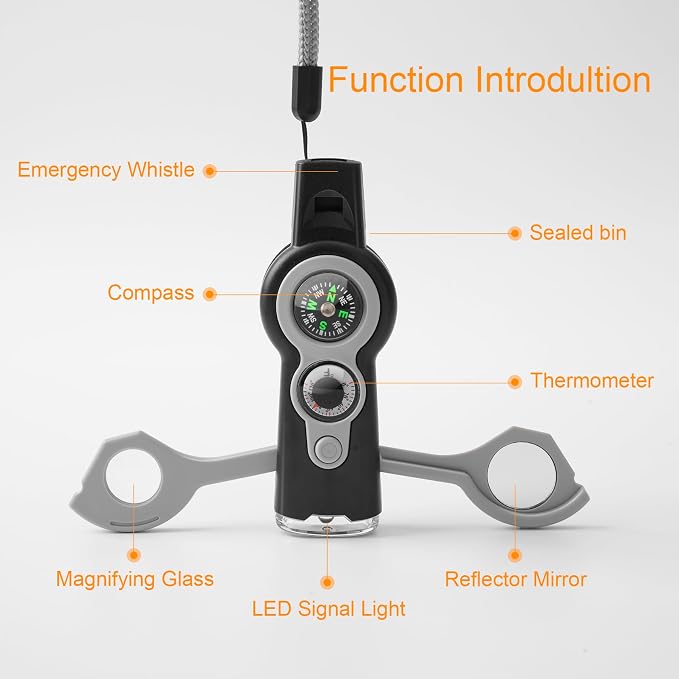 Emergency Survival Function Whistle, Outdoor Multifunctional Tool Safety Whistle - Image 5
