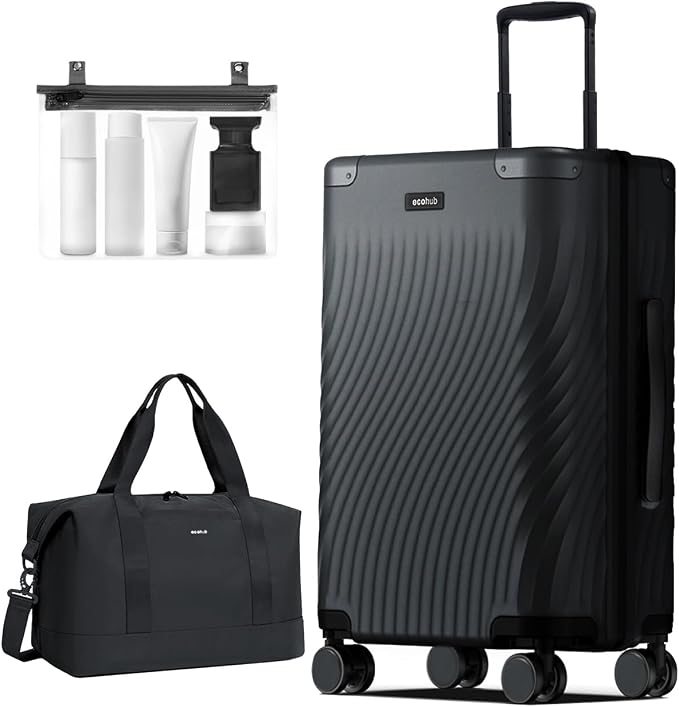 ECOHUB Hardside Expandable Carry On Luggage, Recycled PC 24" Rolling Luggage by ECOHUB