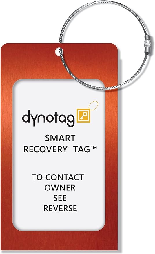 Dynotag® Web Enabled Smart Aluminum Convertible Luggage ID Tag + Braided Steel - Image 3