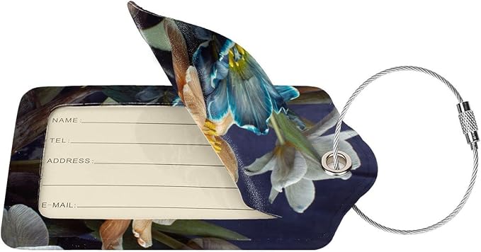 Retro Tulips Luggage Bag Case Tags - Image 2