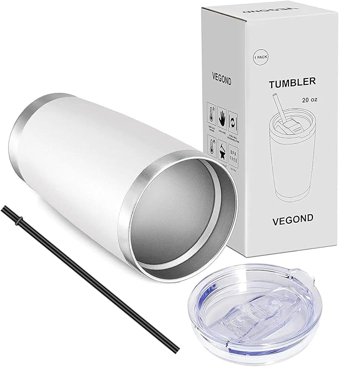 VEGOND 20oz Tumbler with Lid and Straw Stainless Steel Tumbler Cup Vacuum - Image 7