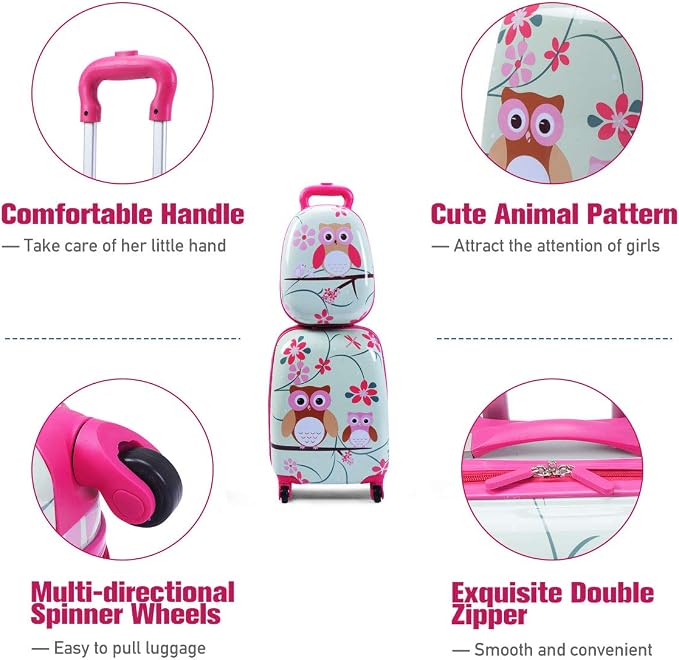 HONEY JOY Kids Luggage, 12” Travel Backpack & 16” Hard Shell Toddler Suitcase - Image 6