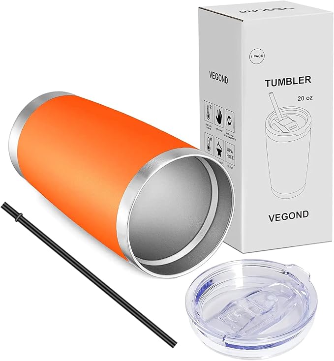 VEGOND 20oz Tumbler with Lid and Straw Stainless Steel Tumbler Cup Vacuum - Image 6